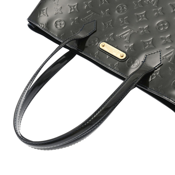Louis Vuitton Vernis Wilshire Tote Blue Infini Black Monogram Handbag - Picture 3 of 11